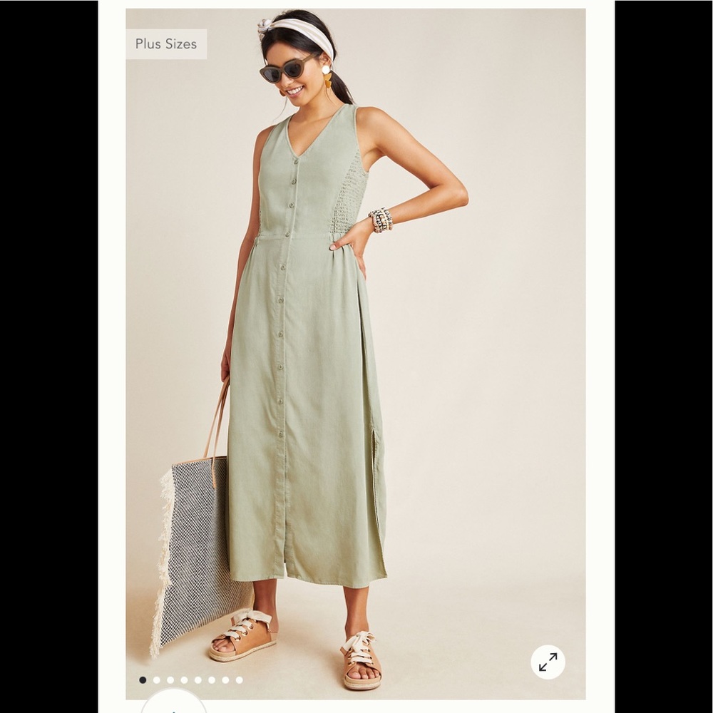 Anthropologie Cloth & Stone Matcha maxi dress Med